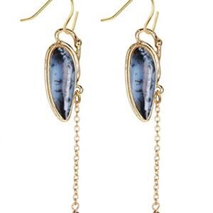 Green Enamel Drop Earrings